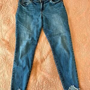 KUT FROM THE KLOTH | High Rise Cropped Jeans with Distressed Hem | 12